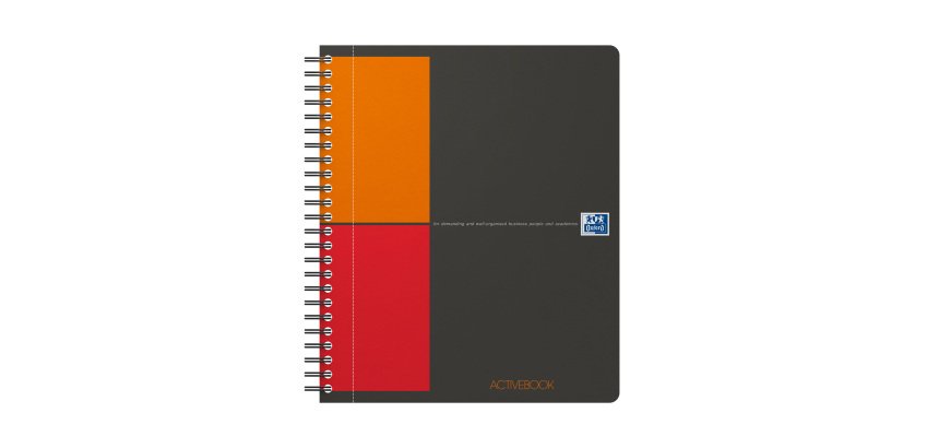 Cuaderno espiral Oxford International Activebook A5+ 17 x 22 cm - perforado 4 agujeros - cuadros pequeños - 160 páginas