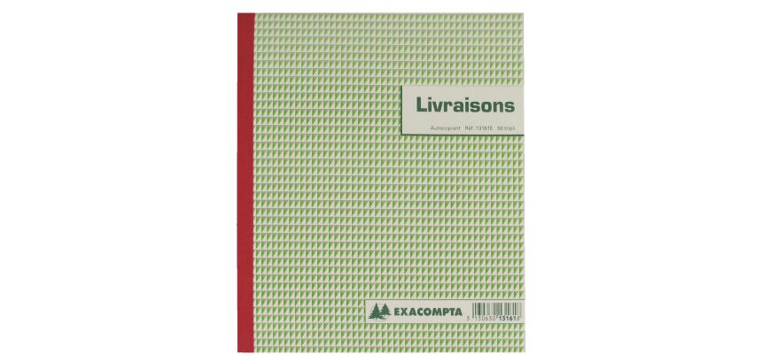Cahier de livraison Manifold Exacompta autocopiant 21 x 18 cm 50 pages triple exemplaires