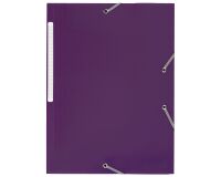 Chemise à élastique 3 rabats plastique Bruneau 24 x 32 cm dos 3 cm violette