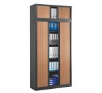 Armoire haute à rideaux monoblocs Eco-conçues 198 x 120 cm corps anthracite