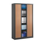 Armoire haute à rideaux monoblocs Eco-conçues 198 x 120 cm corps anthracite