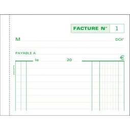 Manifold Rechnung Exacompta selbstkopierend 10,5 x 13,5 cm - 50 Blatt - Zwei Stück