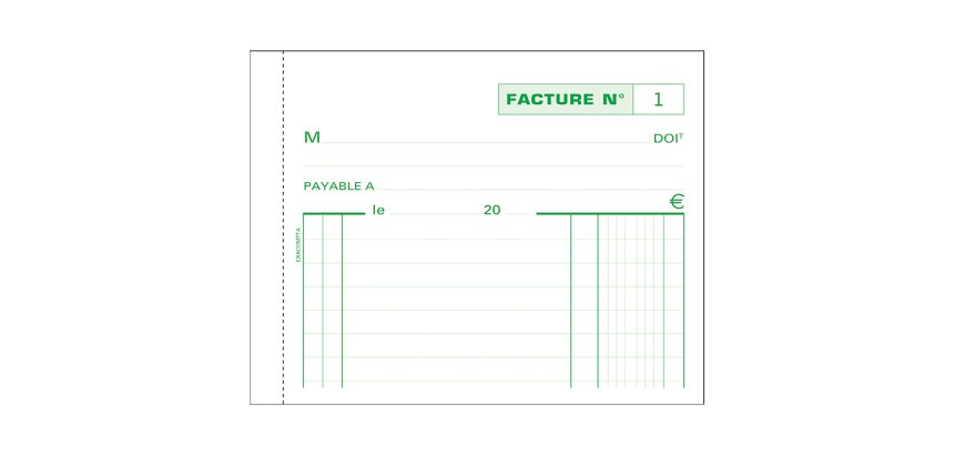 Carnet de facture Manifold Exacompta autocopiant 10,5 x 13,5 cm 50 pages double exemplaires