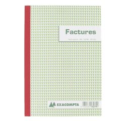 Cahier de facture Manifold Exacompta autocopiant 14,8 x 21 cm 50 pages triple exemplaires