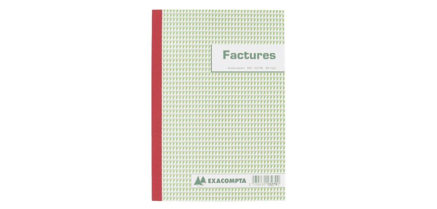 Cahier de facture Manifold Exacompta autocopiant 14,8 x 21 cm 50 pages triple exemplaires