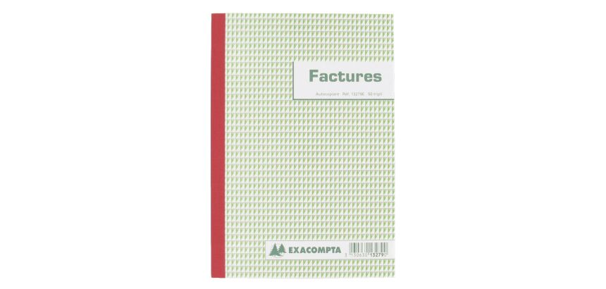 Cahier de facture Manifold Exacompta autocopiant 14,8 x 21 cm 50 pages triple exemplaires