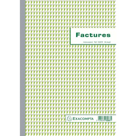 Cahier de facture Manifold Exacompta A4 50 pages autocopiant double exemplaires