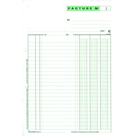Cahier de facture Manifold Exacompta A4 50 pages autocopiant double exemplaires