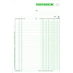 Cahier de facture Manifold Exacompta autocopiant A4 50 pages double exemplaires