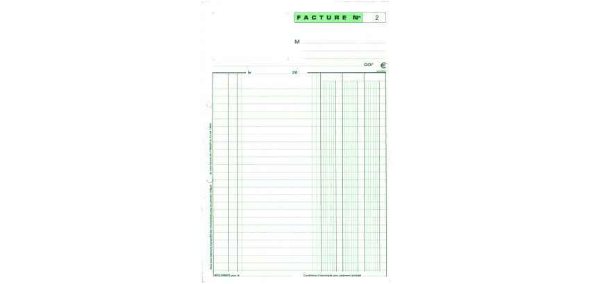 Manifold invoice Exacompta auto-copy A4 50 pages double exemplaries