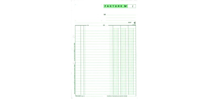 Cahier de facture Manifold Exacompta autocopiant A4 50 pages double exemplaires