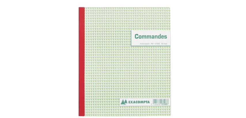 Cahier de commande Manifold Exacompta autocopiant 21 x 18 cm 50 pages triple exemplaires