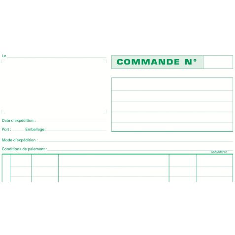 Cahier de commande Manifold Exacompta autocopiant A4 50 pages triple exemplaires