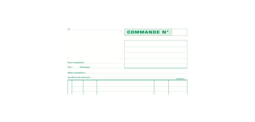 Cahier de commande Manifold Exacompta autocopiant A4 50 pages double exemplaires