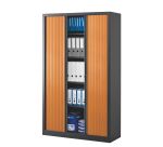 Armoire haute à rideaux monoblocs Eco-conçues 198 x 120 cm corps anthracite