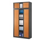 Armoire haute à rideaux monoblocs Eco-conçues 198 x 120 cm corps anthracite