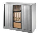 Armoire hauteur comptoir à rideaux monoblocs Eco-conçues 100 x 120 cm corps aluminium