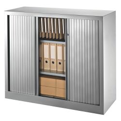 Armoire hauteur comptoir à rideaux monoblocs Eco-conçues 100 x 120 cm corps aluminium