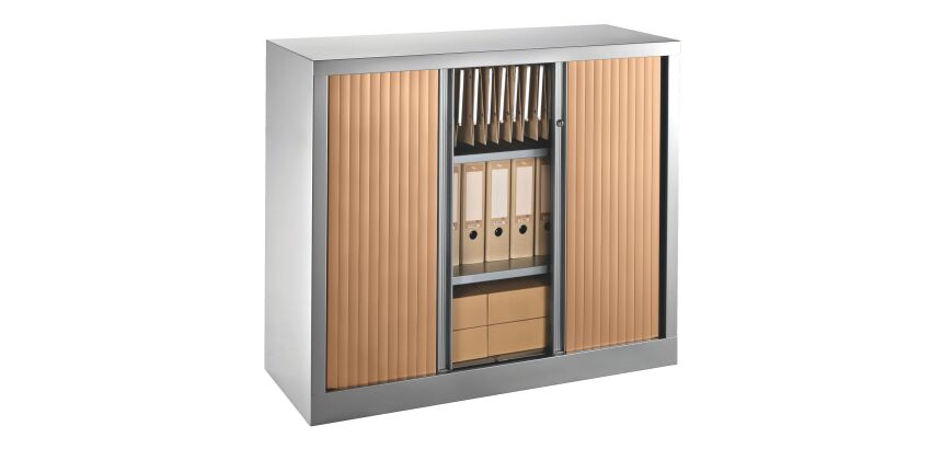 Armoire hauteur comptoir à rideaux monoblocs Eco-conçues 100 x 120 cm corps aluminium