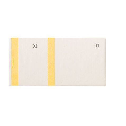 Bloc 100 tickets vendeurs jaune Exacompta - double numérotage - 6 x 13,5 cm