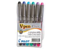 Bolígrafo Pilot V-Pen Silver Design escritura media - Paquete de 6 colores divertidos