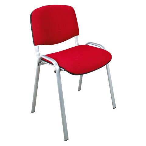 Silla de conferencia clásica Roja patas aluminio