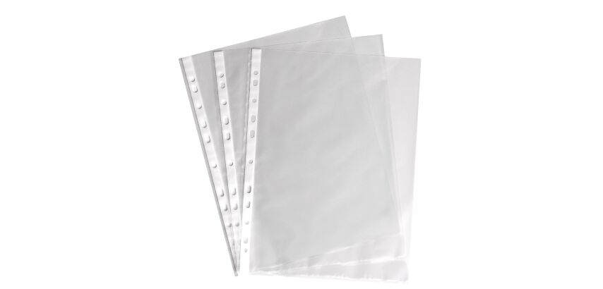 Perforated sleeves Eco A4 grained polypropylene 4/100e - Box of 100