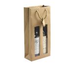 Sac 2 bouteilles kraft naturel brun - Paquet de 10
