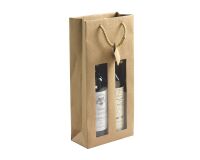 Pack of 10 bags for 2 bottles in natural brown kraft