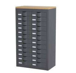 Comptoir 2 colonnes 24 tiroirs H 106,5 cm Paperflow