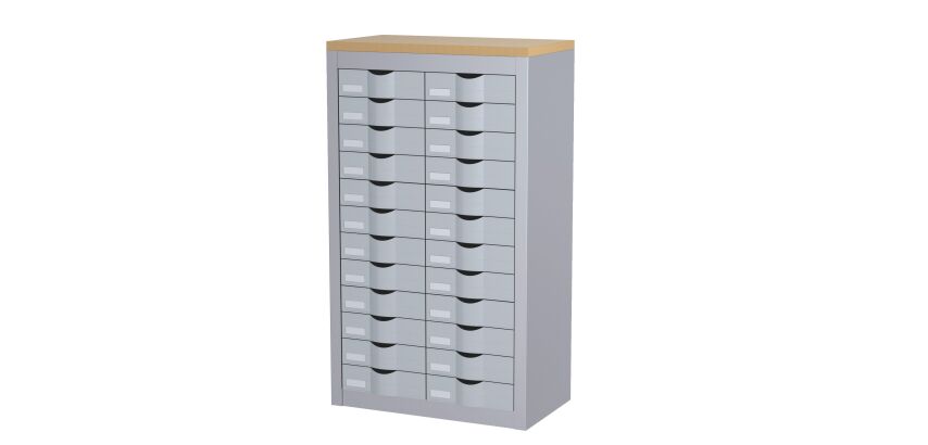 Comptoir 2 colonnes 24 tiroirs H 106,5 cm Paperflow