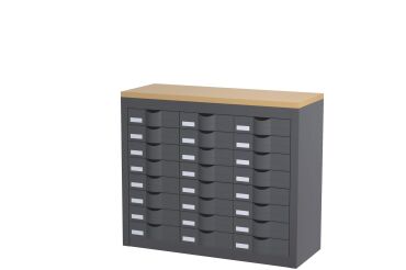 Module 3 colonnes 24 tiroirs H 75 cm Paperflow