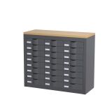 Module 3 colonnes 24 tiroirs H 75 cm Paperflow