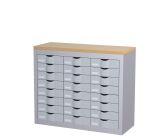 Module 3 colonnes 24 tiroirs H 75 cm Paperflow