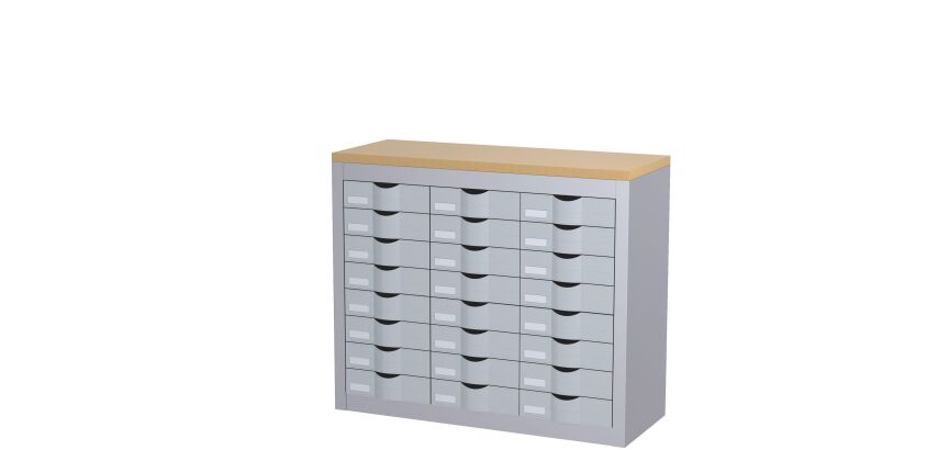 Module 3 colonnes 24 tiroirs H 75 cm Paperflow