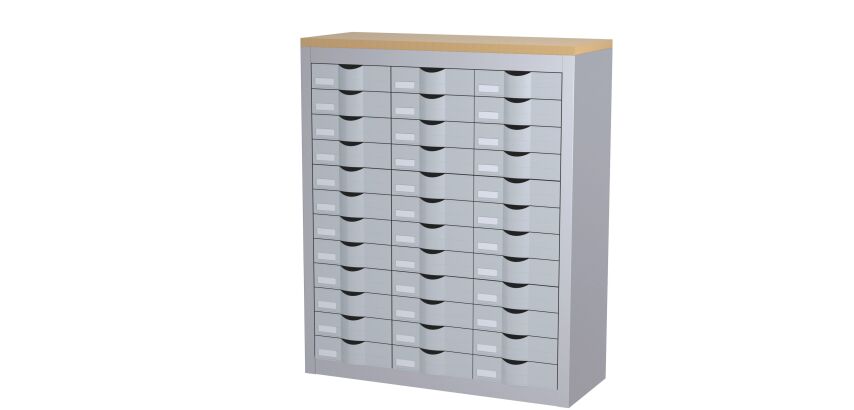 Comptoir 3 colonnes 36 tiroirs H 106,5 cm Paperflow