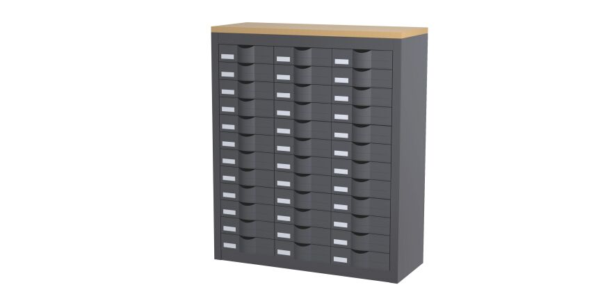 Comptoir 3 colonnes 36 tiroirs H 106,5 cm Paperflow