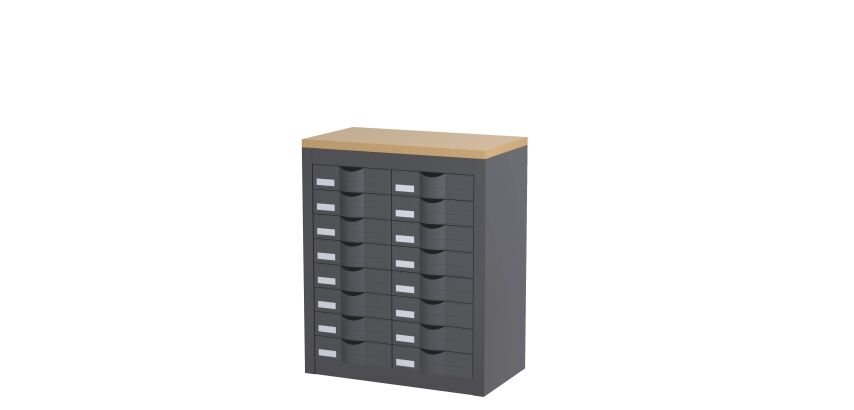 Module 2 colonnes 16 tiroirs H 75 cm Paperflow