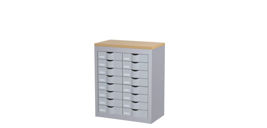 Module 2 colonnes 16 tiroirs H 75 cm Paperflow