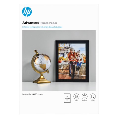 Papel fotográfico brillante HP Advanced A4 250 g - 25 hojas