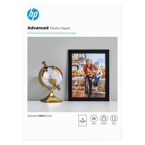 Papel fotográfico brillante HP Advanced A4 250 g - 25 hojas