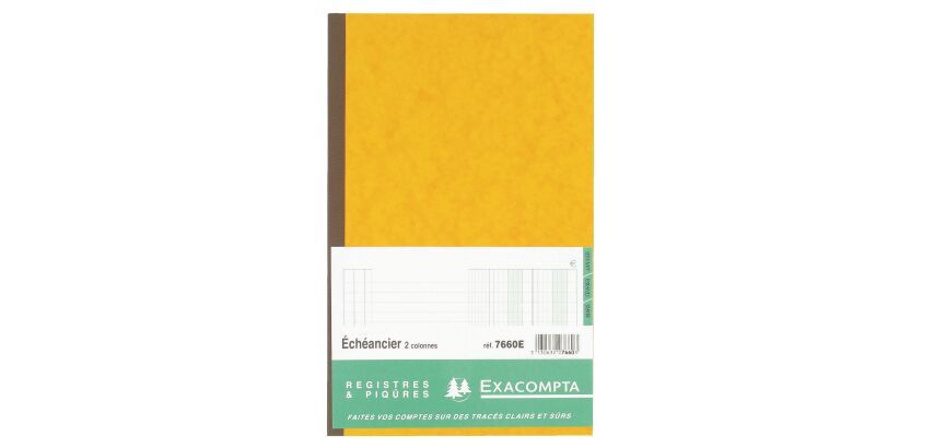 Registre piqûre échéancier 2 colonnes Exacompta 7760