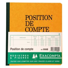 Registre standard position de compte Exacompta 950E,19 x 21 cm 80 pages