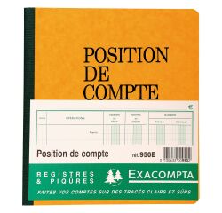Registre piqûre position de compte Exacompta 950