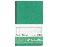 Registre piqûre recettes - dépenses 2 colonnes Exacompta 7730