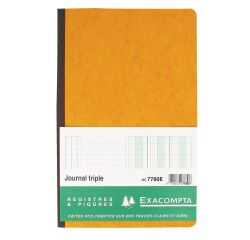 Registre piqûre journal 3 colonnes Exacompta 7780