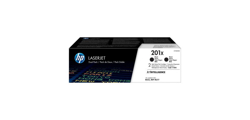 HP 201X (CF400XD) Pack 2 tóneres originales negro