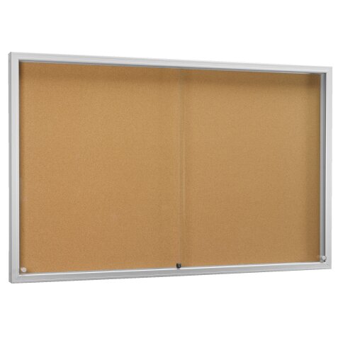Information board with sliding doors for 12 sheets A4 cork