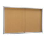 Vitrine d'intérieur portes coulissantes fond liège H 65 x L 132 cm - 12 feuilles A4