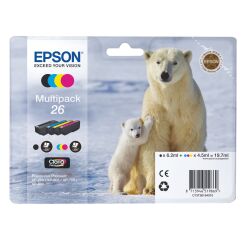Epson 26 Pack cartouche de 4 couleurs pour imprimante jet d'encre